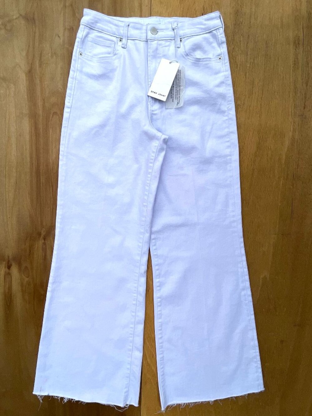 DEAR JOHN WIDE LEG BAGGY HIGH RISE JEANS Women’s sz 28 Optic White Stretch Denim
